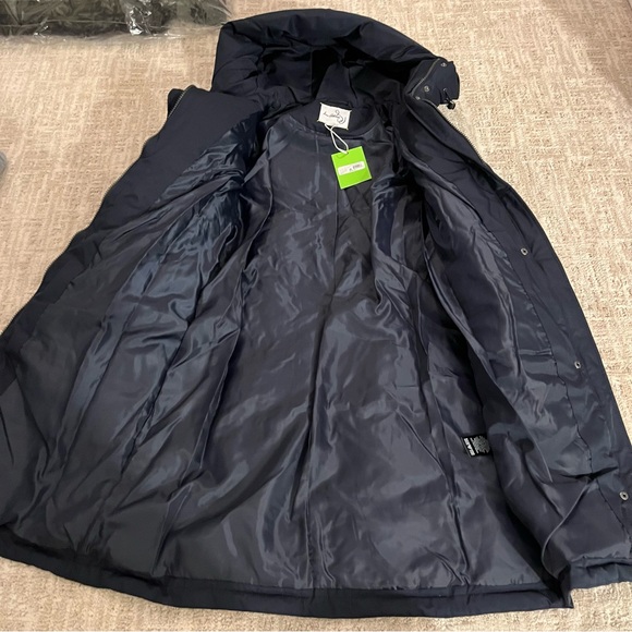 Sam Edelman belted longline navy puffer jacket NEW - Picture 7 of 10